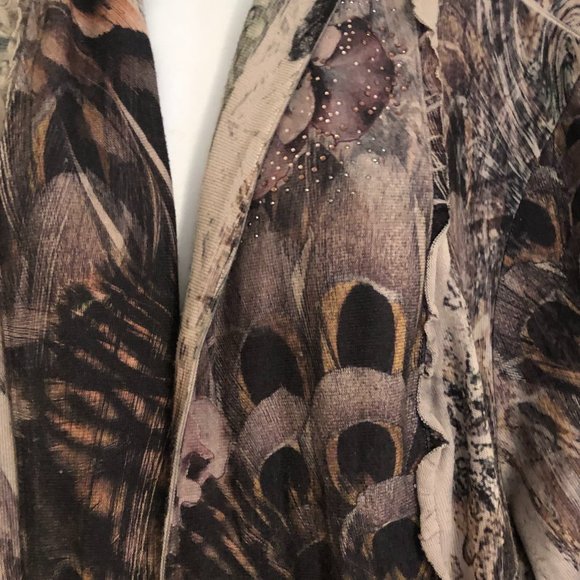 Open Cardigan Duster 3x Sublimation Jungle Print - Picture 2 of 4
